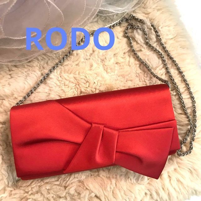 ☆未使用品☆RODO　ロド　パーティーバッグ 　ショルダーバッグ　リボン　サテン