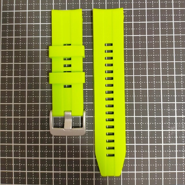 腕時計用バンド　ラバーベルト ライトグリーン ラグ幅22mm(22ミリ) メンズの時計(ラバーベルト)の商品写真