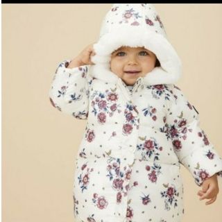 プチバトー(PETIT BATEAU)のジャケット　花柄プリント　中綿入り   24m(ジャケット/コート)