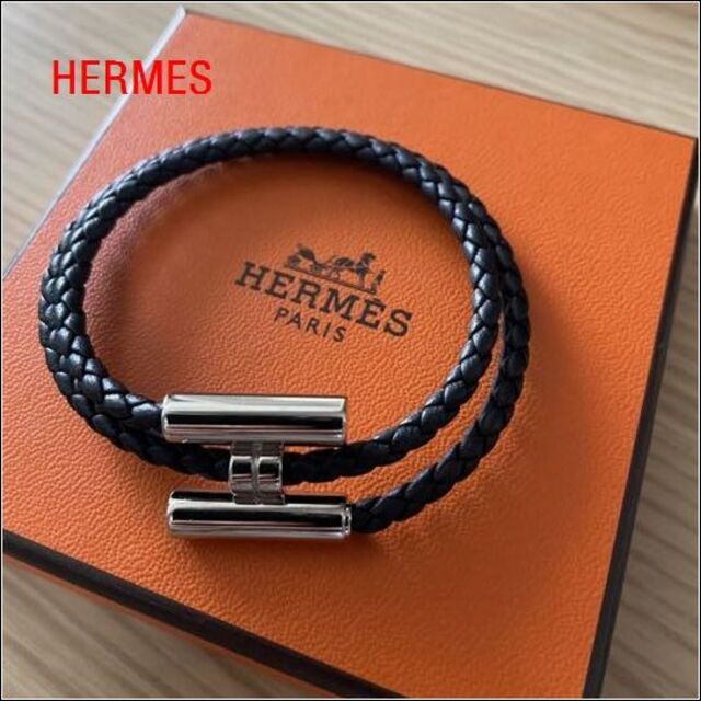 新作★HERMES★レザーブレスレット トゥルニ トレッセ Hクラスプ レザーブレスレット 《トゥルニ》 トレッセ | Hermès - エルメス