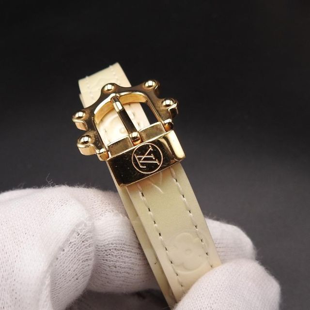 正規品】【Louis Vuitton】ゴールド エナメル/レザー ブレスレット 春