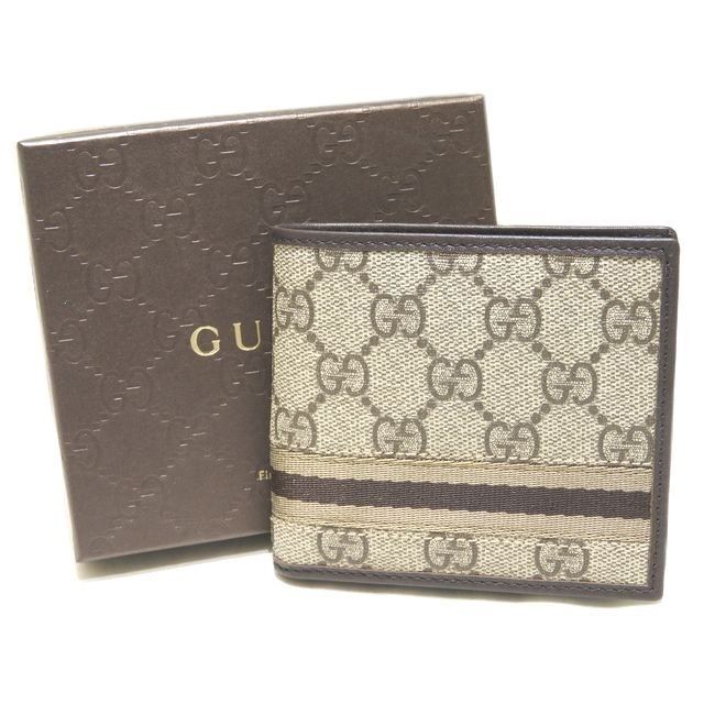 未使用品 グッチ 2つ折り 財布 ☆ 138073 GGスプリーム カーキ系 - 財布
