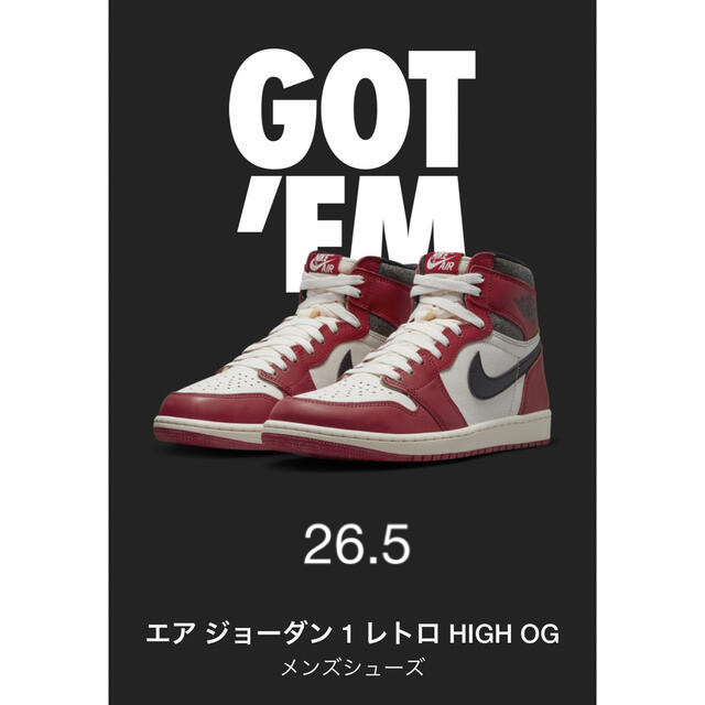 NIKE AIR JORDAN1 HIGH OG CHICAGO