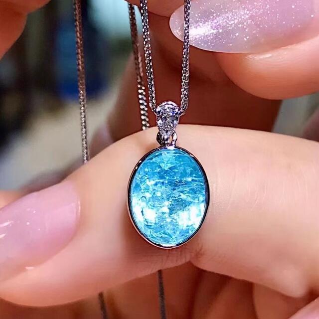 天然パライバトルマリン ダイヤ ペンダントトップ1.53ct k18 ¥2