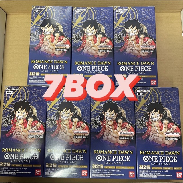 BANDAI(バンダイ)のONE PIECEカードゲームROMANCE DAWN  7BOX エンタメ/ホビーのトレーディングカード(Box/デッキ/パック)の商品写真