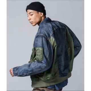 リーバイス(Levi's)のLevi's HYBRID TRUCKER ma-1 XLsize(Gジャン/デニムジャケット)