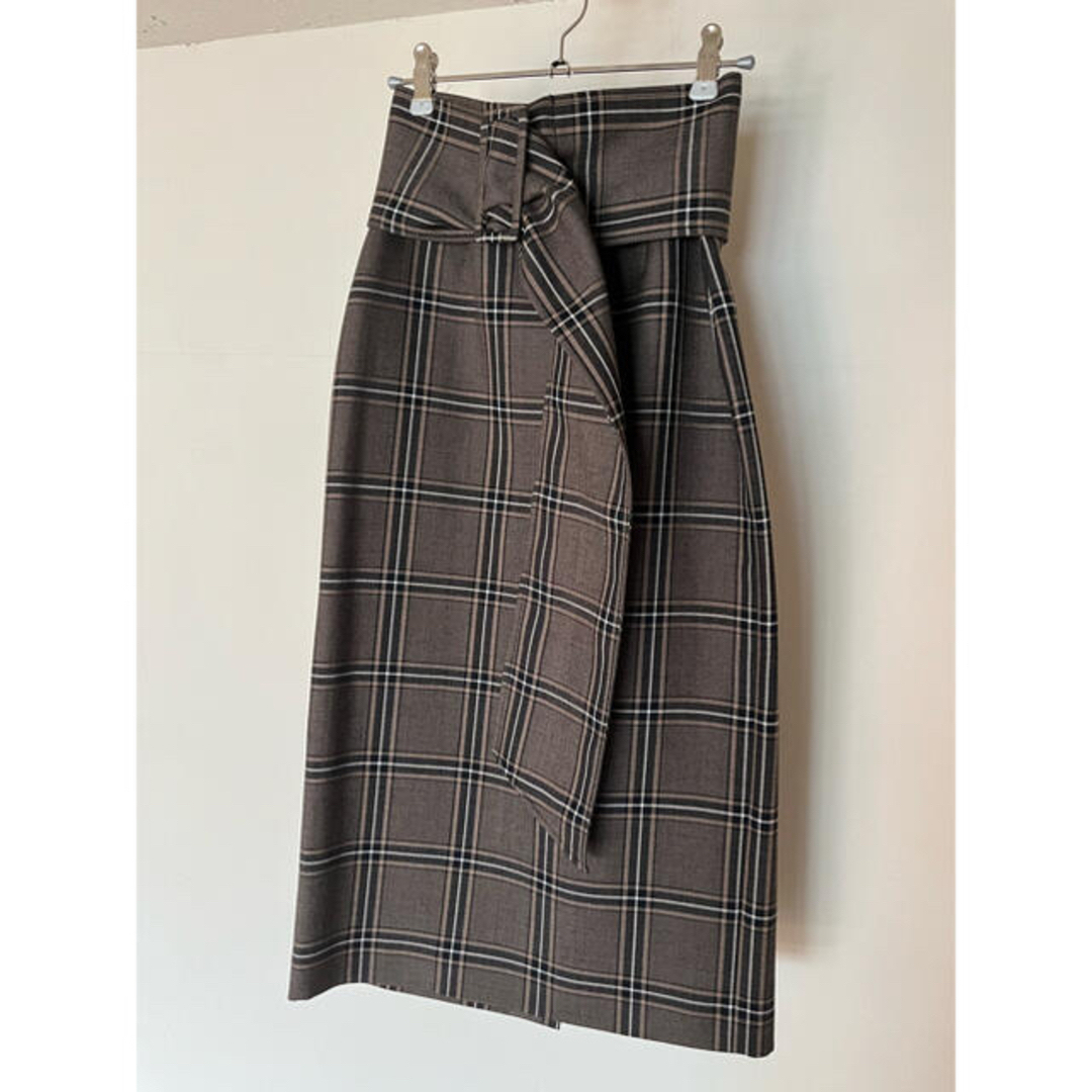 LE CIEL BLEU(ルシェルブルー)の【クリーニング済】LE CIEL BLUE Check Pencil Skirt レディースのスカート(ロングスカート)の商品写真