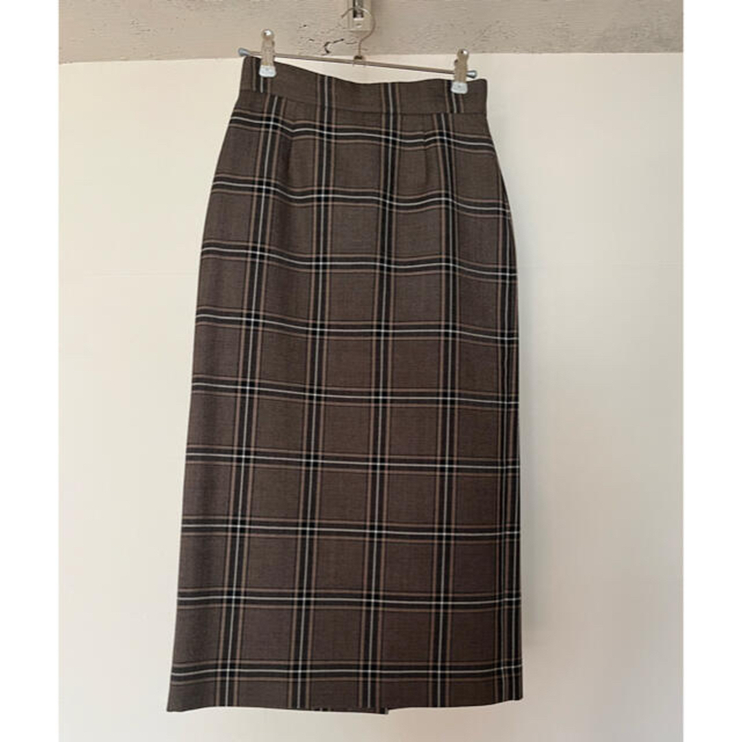 LE CIEL BLEU(ルシェルブルー)の【クリーニング済】LE CIEL BLUE Check Pencil Skirt レディースのスカート(ロングスカート)の商品写真