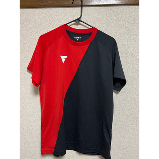 卓球 VICTAS Tシャツ V-TS230 レッド＆ブラック Mサイズ(卓球)