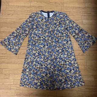 ザラ(ZARA)のザラ ワンピース 花柄 ドレス XS(ひざ丈ワンピース)