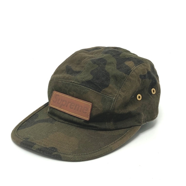 ルイヴィトン LOUIS VUITTON 17AW Camp Cap キャンプキャップ MP1875 シュプリーム コラボ カモフラ ボックスロゴ キャップ キャンバス カーキ