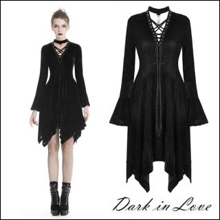 新品　Dark in Love　ダークインラブ　ベロアワンピース(ひざ丈ワンピース)