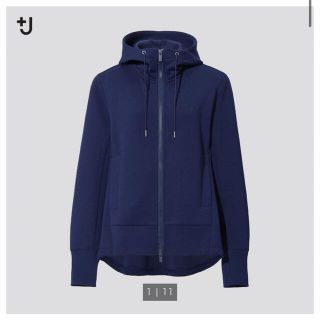 ユニクロ(UNIQLO)のユニクロ +J ドライスウェットフルジップパーカ ブルー Lサイズ 新品未使用(パーカー)