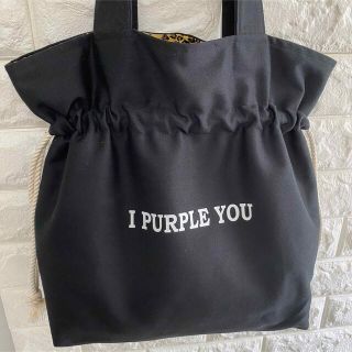 巾着トートバッグ 黒色ヒョウ柄① I PURPLE YOU・THV】(バッグ)