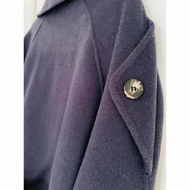 【新品】ZARAザラ風 羊毛オーバーコート 紺色 ウール100％
