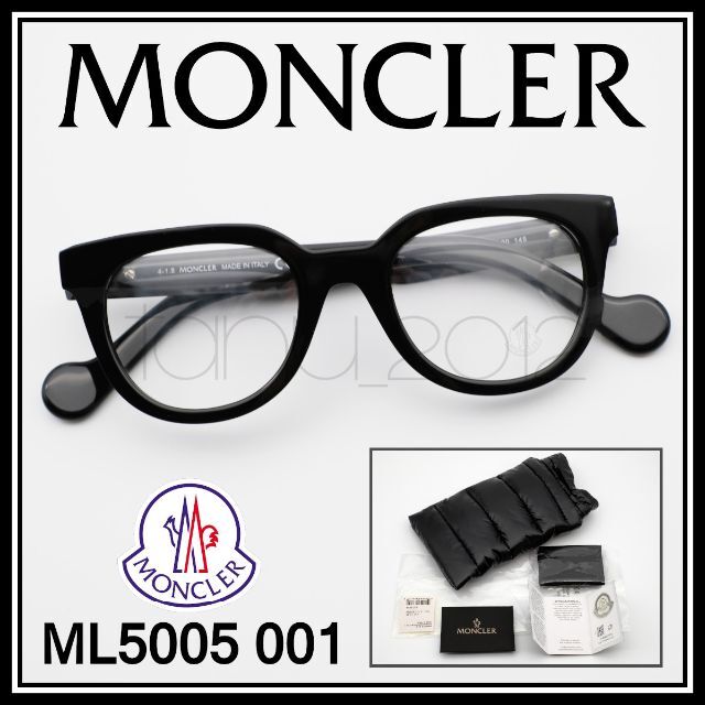 MONCLER - MONCLER ML5005 001 ブラック モンクレール 黒縁メガネ 眼鏡の通販 by HARE's shop｜モンク