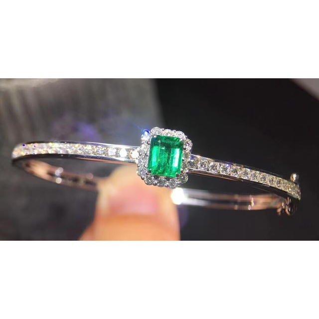 天然 エメラルド  ダイヤ  ブレスレット1.98ct k18 ¥