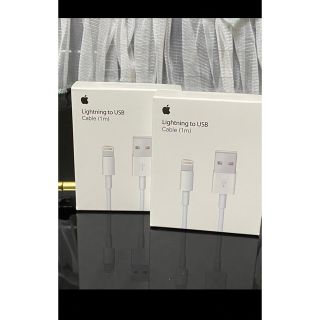 新品iphone ライトニングケーブル1m*2本(バッテリー/充電器)