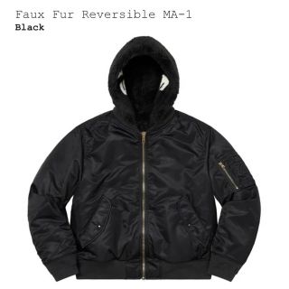 シュプリーム(Supreme)の22FW Supreme Faux Fur Reversible MA-1黒M(フライトジャケット)