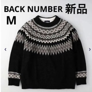 バックナンバー(BACK NUMBER)の【新品】BACK NUMBER 求心柄ＢＩＧレイヤード／セットアイテム(ニット/セーター)