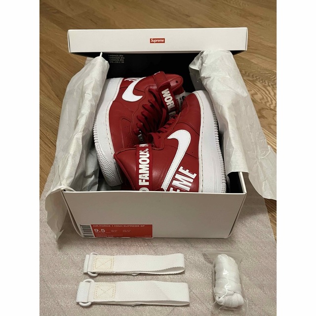 靴/シューズ14FW Supreme × Nike  AirForce 1 High red