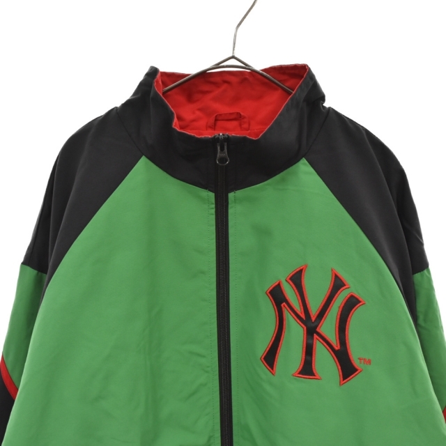 SUPREME シュプリーム 21AW New York Yankees Track Jacket×ニューヨークヤンキースコラボ ナイロントラックジャケット グリーン