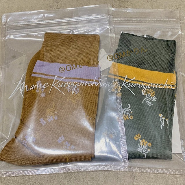 【新品未使用】Floral Motif Socks 2色セット/mame 1