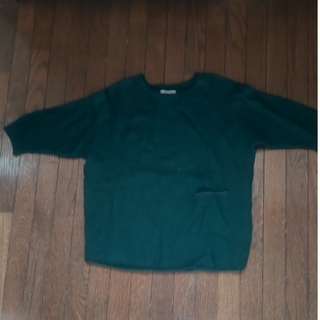 ニコアンド(niko and...)のニコアンド深緑の七分袖セーター(ニット/セーター)