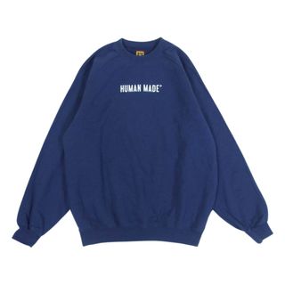 ヒューマンメイド(HUMAN MADE)のHUMAN MADE ヒューマンメイド スウェット クルーネック ロゴ スウェット ネイビー系 M【中古】(スウェット)