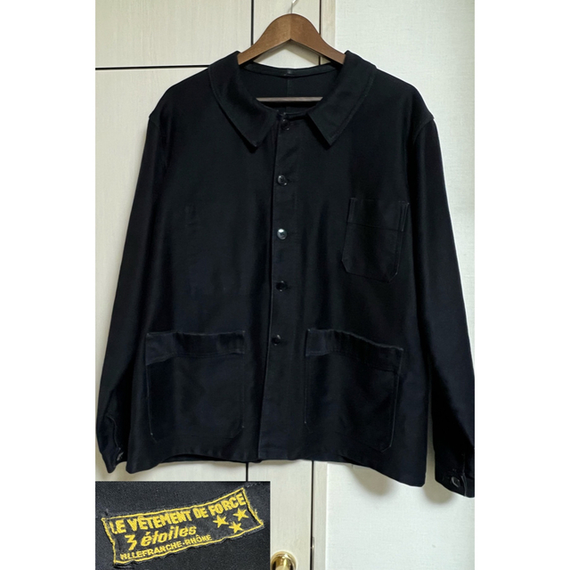 最低価格の ブラックモールスキン 40s 50s 刺繍タグ フレンチビンテージ モールスキン カバーオール 最低価格の ブラックモールスキン 40s 50s 刺繍タグ フレンチビンテージ モールスキン カバーオール