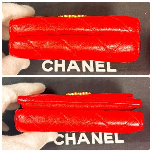 ✨美品✨ シャネル シャネル19 マトラッセ ミニ財布 赤 レッド leas.com.br
