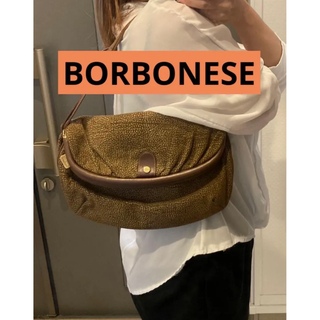 美品　ボルボネーゼ　BORBONESE ハンドバッグ　うずら柄　がま口(ハンドバッグ)