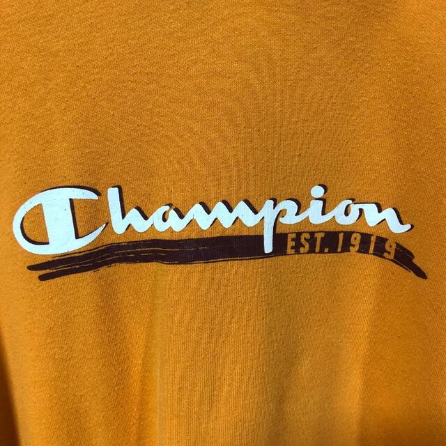 Champion(チャンピオン)の『オレンジ』90s 古着 チャンピオン パーカー XL デカロゴ メンズのトップス(パーカー)の商品写真