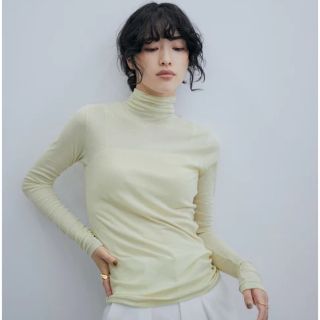 オーラリー(AURALEE)のAURALEE HIGH GAUGE SHEER RIB TURTLE NECK(ニット/セーター)