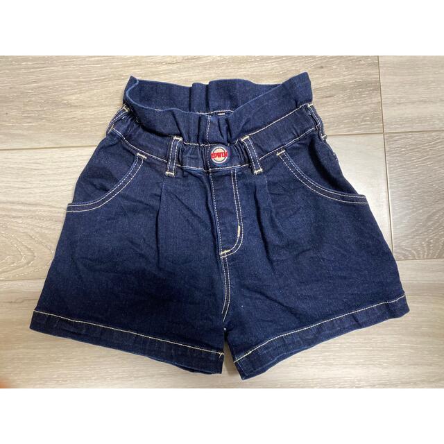 EDWIN(エドウィン)のEDWIN ハイウエストデニムショートパンツ 110 キッズ/ベビー/マタニティのキッズ服女の子用(90cm~)(パンツ/スパッツ)の商品写真