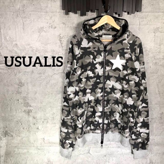 美品☆USUALIS スワロ ジップアップ パーカー