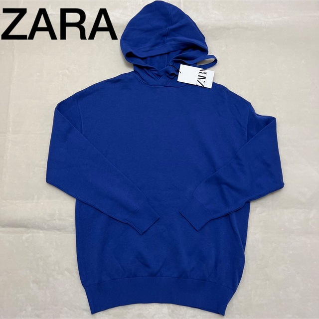 新品タグ付　ZARA パーカー　フーディ　ロイヤルブルー | フリマアプリ ラクマ