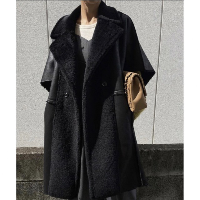 AMERI REVERSIBLE BOA PONCHO COAT