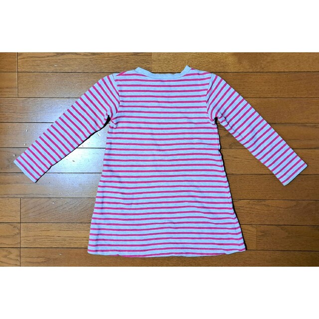 Champion(チャンピオン)のChampion☆ボーダー柄トレーナーワンピ(120cm) キッズ/ベビー/マタニティのキッズ服女の子用(90cm~)(Tシャツ/カットソー)の商品写真