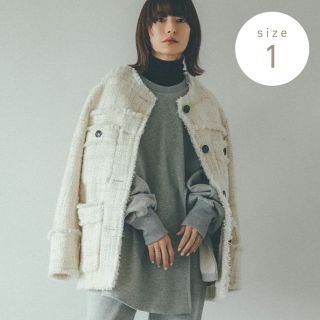 クラネ(CLANE)の【 CLANE 】NO COLOR TWEED JACKET(ノーカラージャケット)