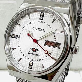 CITIZEN - 【美品】CITIZEN シチズン ヴィンテージ腕時計 自動巻き メンズ シルバー