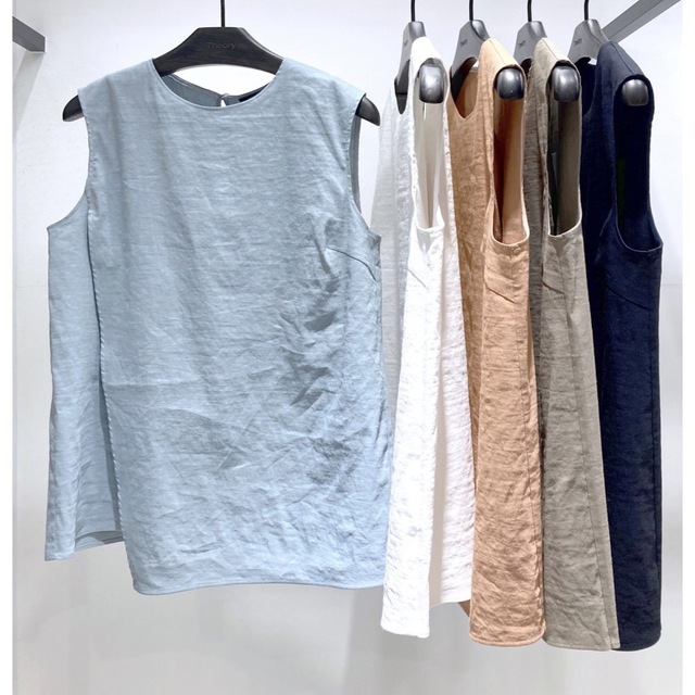 Theory 21ss リネン プルオーバーブラウス - シャツ/ブラウス(半袖/袖なし)