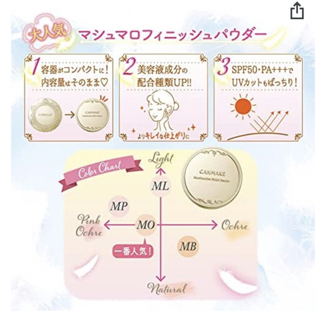 CANMAKE(キャンメイク)のマシュマロフィニッシュパウダー リフィル MP コスメ/美容のベースメイク/化粧品(フェイスパウダー)の商品写真