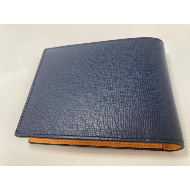 Dunhill ダンヒル 18F2320CA 二つ折り財布 NAVY ネイビー系 メンズ