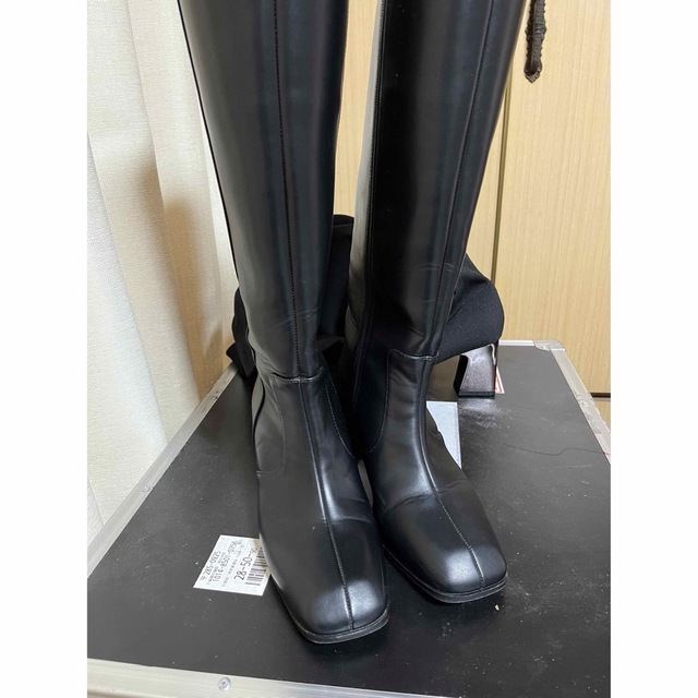 moussy(マウジー)のmoussy/SQUARE TOE LONG BOOTS/Lサイズ レディースの靴/シューズ(ブーツ)の商品写真