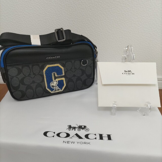 COACH コーチ グラハム クロスボディ スヌーピー ショルダーバッグ 黒