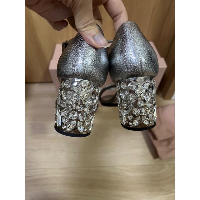 Miu Miu シルバークリスタルヒール 【レビューで送料無料】 previntec.com