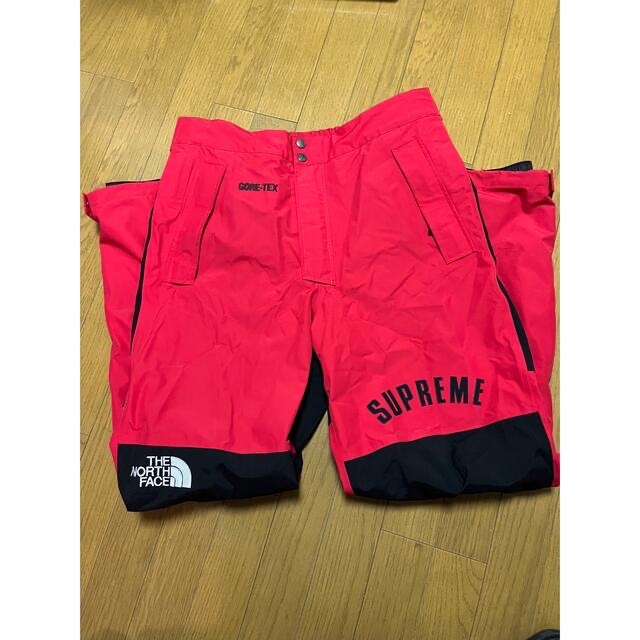 supreme north face arc logo pant red s