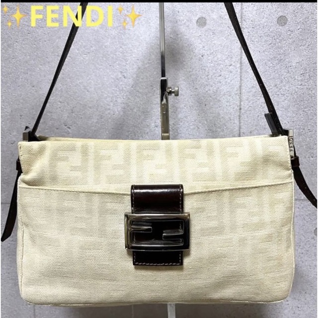 洗濯機可 【✨FENDI✨】マンマバケット ズッカ柄 FF金具 キャンバス