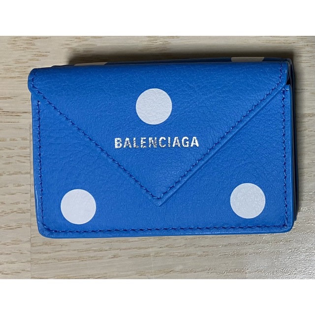 BALENCIAGA ペーパーミニウォレット ブルードット 新品-